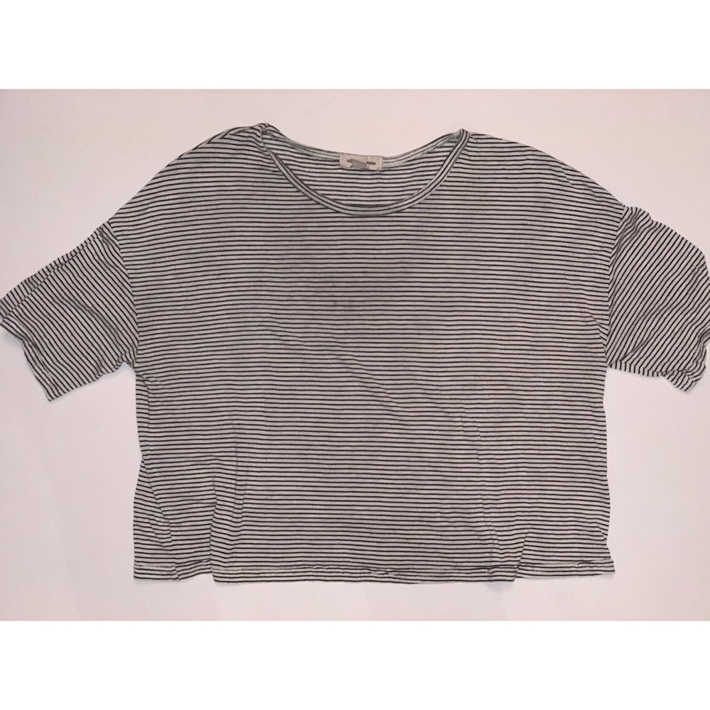 Silence + Noise Black and White Striped Crop Top